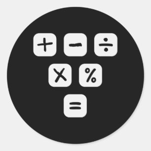 Mathematische Symbole mathematische Zeichen Runder Aufkleber