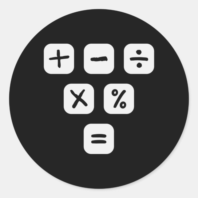 Mathematische Symbole mathematische Zeichen Runder Aufkleber (Vorderseite)