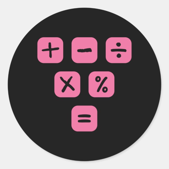 Mathematische Symbole mathematische Zeichen Runder Aufkleber (Vorderseite)