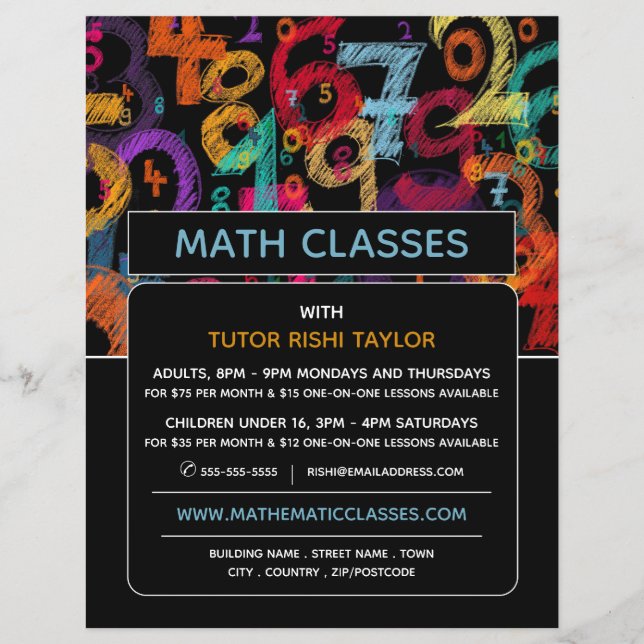 Mathematische Zahlengestaltung, Math-Klassen-Werbu Flyer (Vorne)