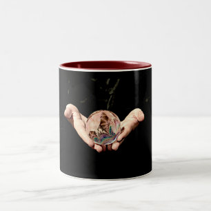 Mathematischer Kristallball Zweifarbige Tasse