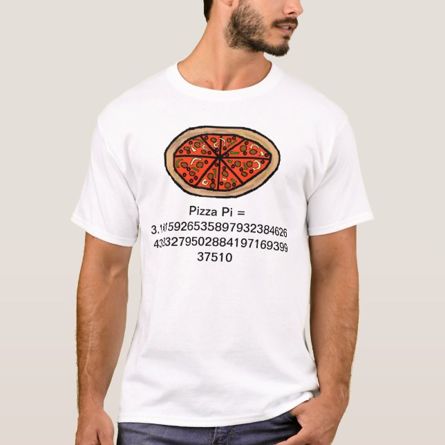 Mathematischer Pizza Pi T - Shirt (Vorderseite)