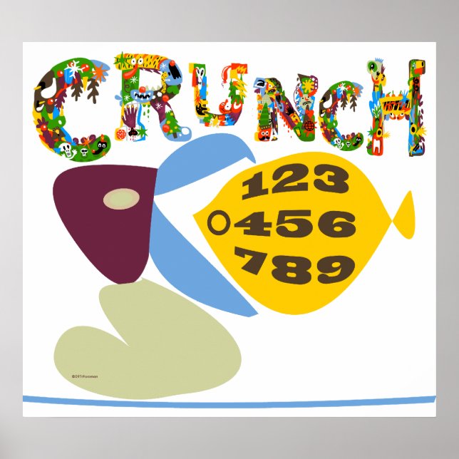 Mathematischer Spaß "Crunch numbers"-Abbildung Dru Poster (Vorne)