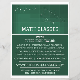 Mathematisches Chalkboard, Mathematik-Klassen-Werb Flyer