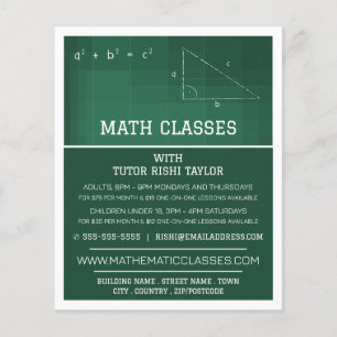 Mathematisches Chalkboard, Mathematik-Klassen-Werb Flyer