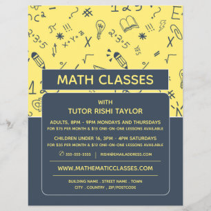 Mathematisches Icon Design, Math Classes Werbung Flyer