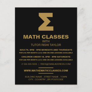 Mathematisches Sigma-Symbol, Math-Klassen-Werbung Flyer