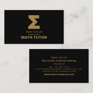 Mathematisches Sigma-Symbol, Math Tutor, Lehrer Visitenkarte