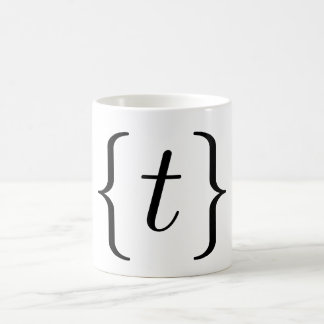Mathematisches "t-" Set (Schwarzes) Tasse