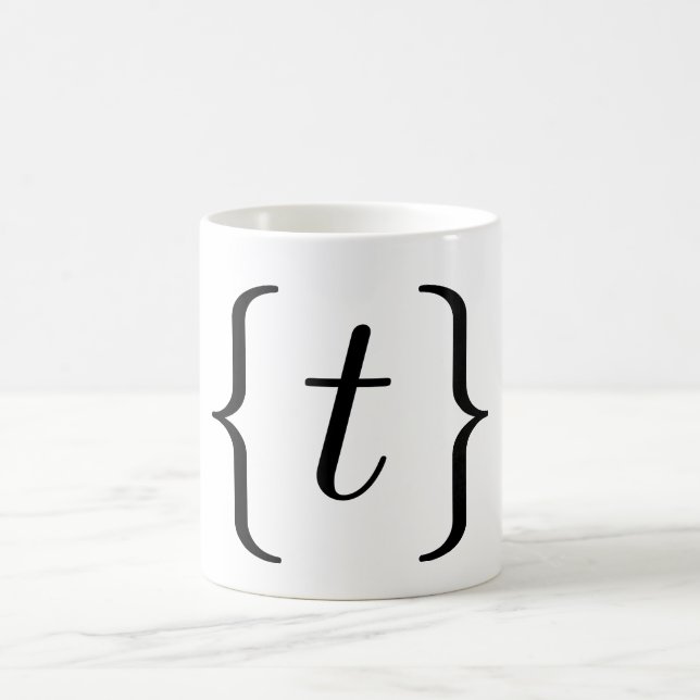 Mathematisches "t-" Set (Schwarzes) Tasse (Mittel)