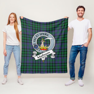 Matheson Green Clan Abzeichen Tartan Kariert Fleecedecke