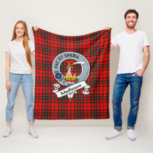 Matheson Red Clan Abzeichen Tartan Kariert Fleecedecke