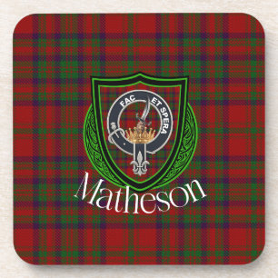 Matheson-Schottischer-Clan-Tartan & -Wappen Getränkeuntersetzer