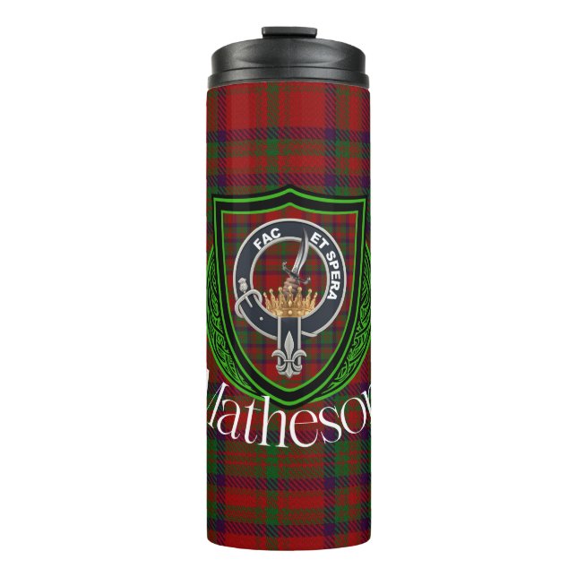 Matheson Scottish Clan Tartan & Crest Thermosbecher (Vorderseite)