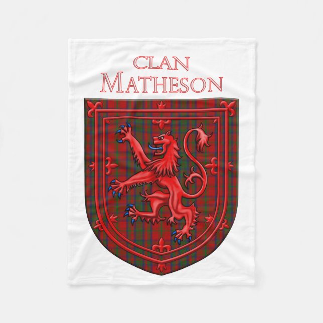 Matheson Tartan Scottish Plaid Lion Rampant Fleecedecke (Vorderseite)