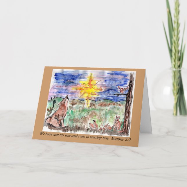 Mathew 2:2 Chistmas Stern Feiertagskarte (Vorderseite)