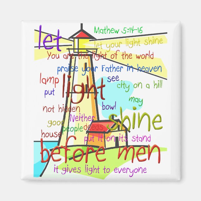 Mathew 5:14-16 Leuchtturm 1 Magnet (Vorne)