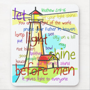 Mathew 5:14 - 16 Leuchtturm 1 Mousepad
