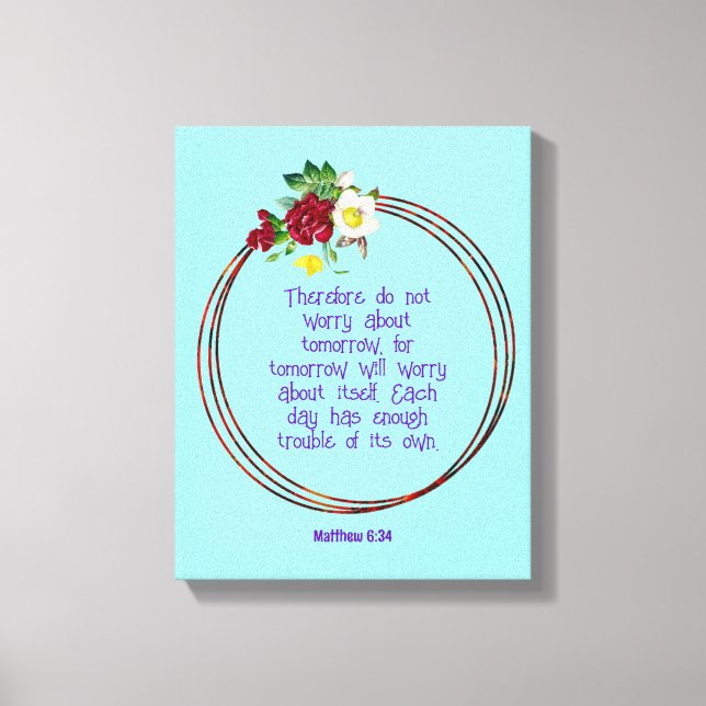 Mathew 6: 24 | Motivierend Biokotierungen Verse Leinwanddruck (Vorderseite)