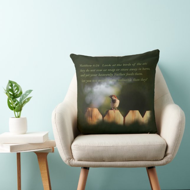 Mathew 6:26 Vögel der Luft Kissen (Stuhl )