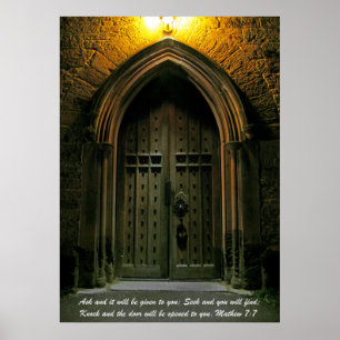 Mathew 7:7 große Tür Poster