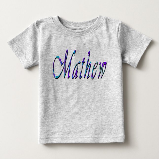 Mathew, Name, Logo, Grau-T - Shirt für Kinder (Vorderseite)