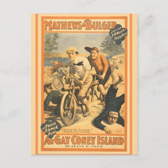 Mathew und Bulger auf Gay Coney Island Postkarte (Vorderseite)