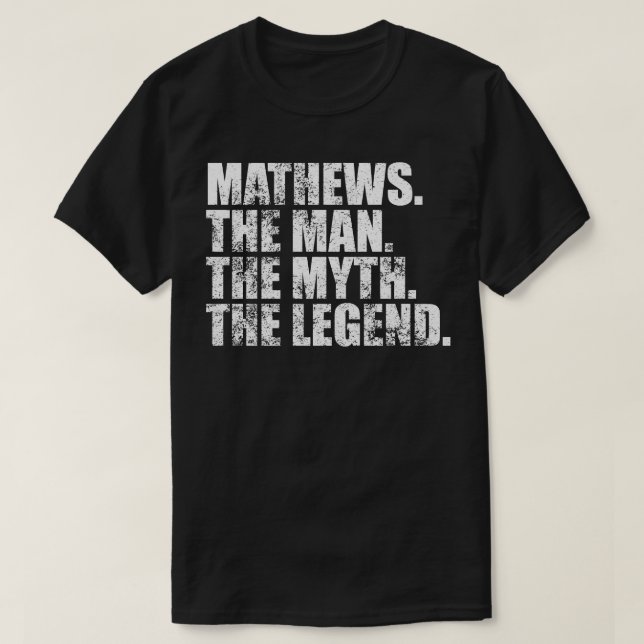MathewsMathews Familienname Mathews Nachname Mathe T-Shirt (Design vorne)