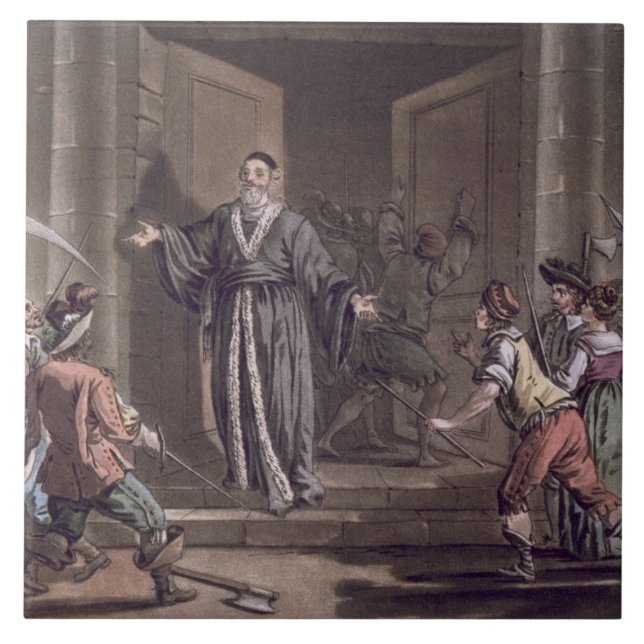 Mathieu-Mole (1584-1656) hielt durch die Leute Fliese (Vorderseite)