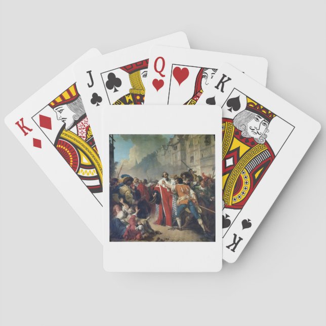 Mathieu Mole wird von der Pariser Menschenmenge ge Spielkarten (Rückseite)