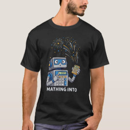 Mathing Into 2025 Robot Math Teacher New Year T-Sh T-Shirt