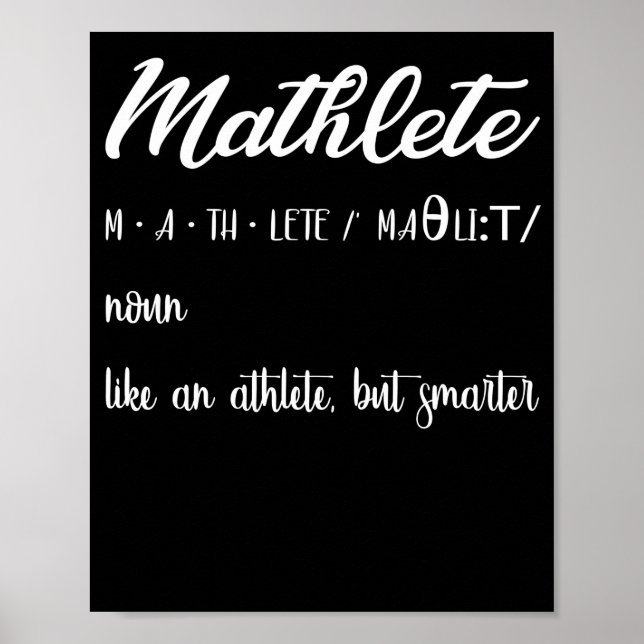 Mathlete Definition Math Nerd Geek Poster (Vorne)