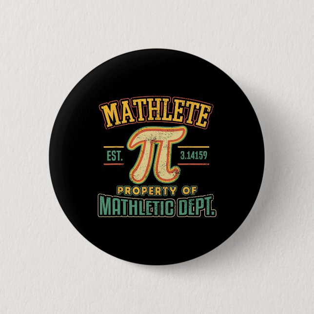 Mathlete Mathletic Department Pi 3.14 Math Calculu Button (Vorderseite)
