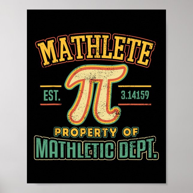 Mathlete Mathletic Department Pi 3.14 Math Calculu Poster (Vorne)