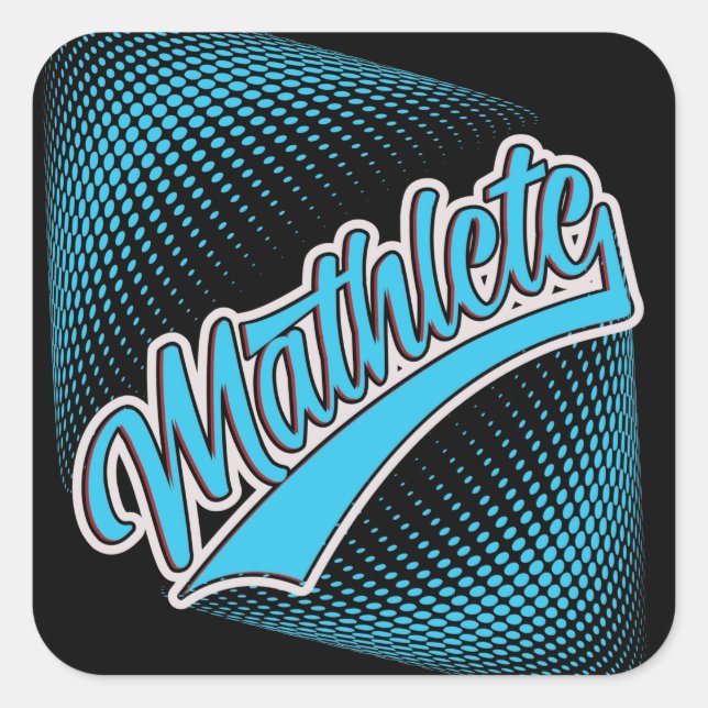 Mathlete Quadratischer Aufkleber (Vorderseite)