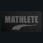 Mathlete US Nummernschild<br><div class="desc">Sie schießen nicht den Basketball, Sie berechnen den Anteil der Dreharbeiten. Sie übergeben den Fußball nicht, Sie bestimmen die Quarterback-Bewertung. Du bist Mathematiker, Mathematiker. Du bist Mathlete!</div>