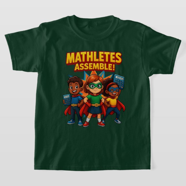 Mathleten bauen Superhero School T-Shirt zusammen (Ablage )
