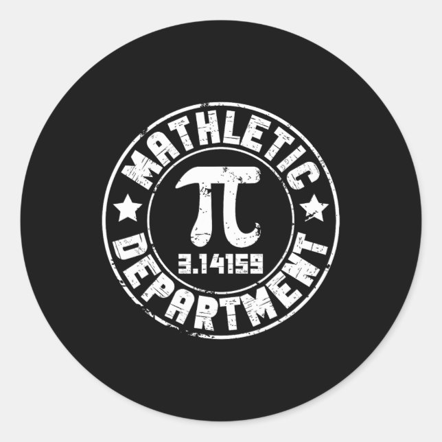 Mathletic Department 3.14159 Pi Day Math Teacher V Runder Aufkleber (Vorderseite)