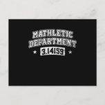 Mathletic Department Mathematics School Nerd Gift Postkarte<br><div class="desc">This "Mathletic Department  Mathematics School Nerd Gift " is the perfect design for Math Lovers,  Students and Teachers. Great gift idea for Christmas,  Birthdays and Any Occasions.</div>