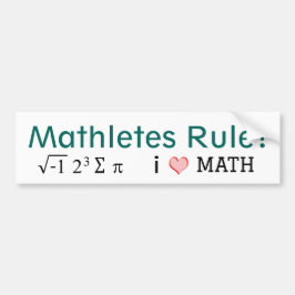 Mathletten Regel I Liebe Mathematik und i 8 Summe Autoaufkleber