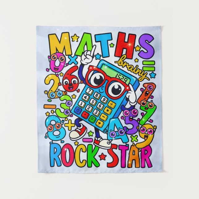 Maths Rockstar Banner for Number Day Schools Wandteppich (Vorderseite)