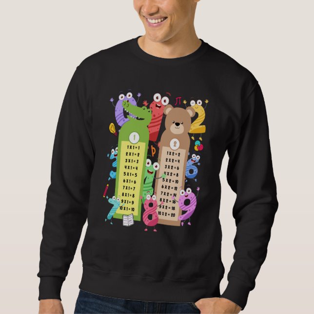 Maths Table Costume Idea For Kids & Teacher Number Sweatshirt (Vorderseite)