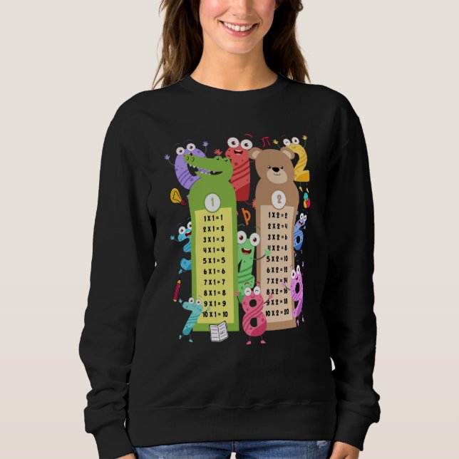 Maths Table Costume Idea For Kids & Teacher Number Sweatshirt (Vorderseite)