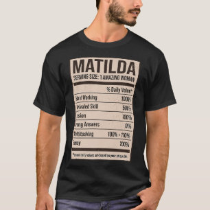Matilda Nutrition Facts Name Nickname Alias Title T-Shirt