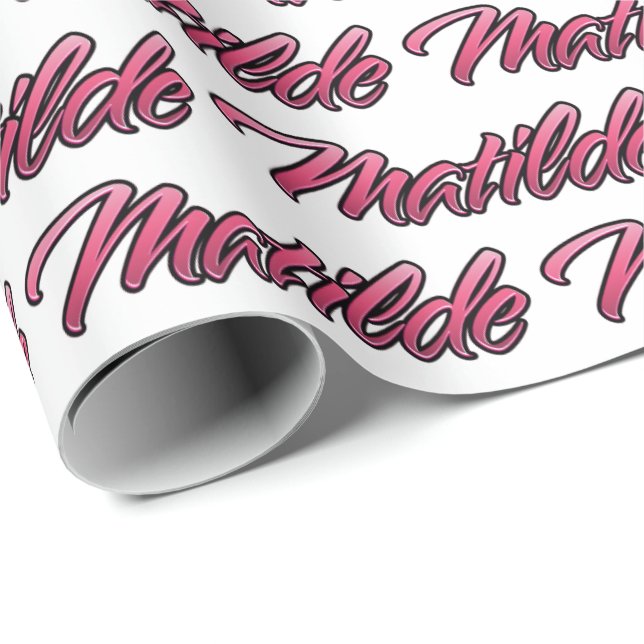 Matilde faded pink personalisiertes Geschenkpapier (Rolleneckpunkt)