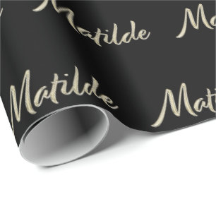 Matilde white gold Handwriting Geschenkpapier