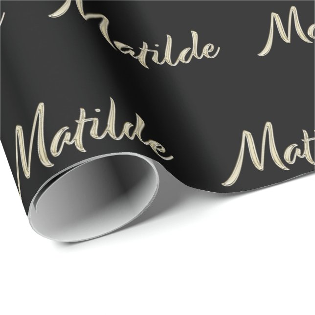Matilde white gold Handwriting Geschenkpapier (Rolleneckpunkt)