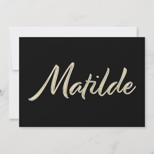 Matilde white gold Handwriting Karte (Vorderseite)