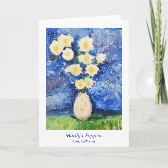 Matilija Poppies in Ojai CA, leere Note Card Dankeskarte (Vorderseite)