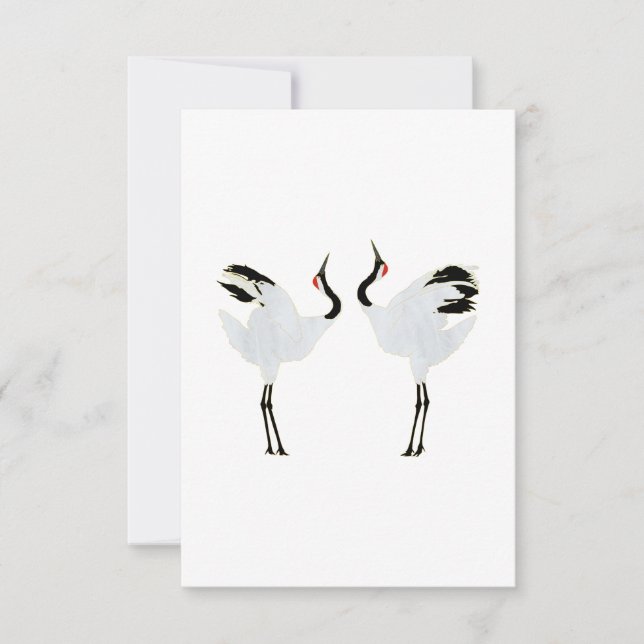 Mating Cranes Einladung (Vorderseite)